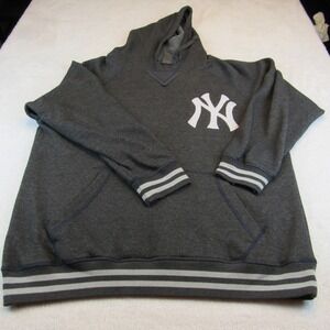 Stitches Hoodie Mens Large Gray MLB New York Yankees Pullover Raglan